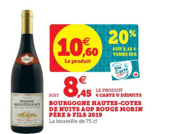 bourgogne hautes côtes de nuits aop rouge morin père & fils 2019