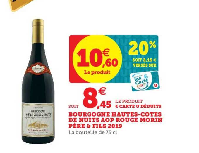 Bourgogne Hautes Côtes De Nuits Aop Rouge Morin Père & Fils 2019
