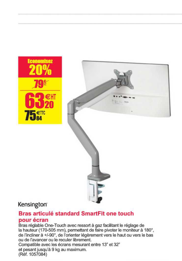 bras articulé standard smartfit one touch pour écran kensington