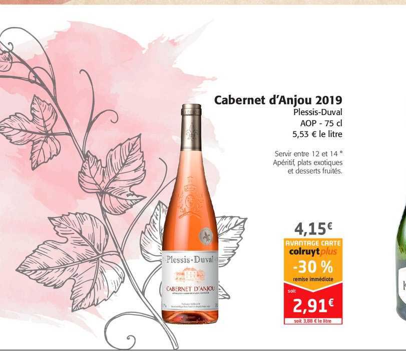cabernet d'anjou 2019 plessis duval aop -30% remise immédiate