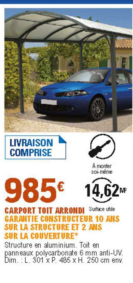 carport toit arrondi