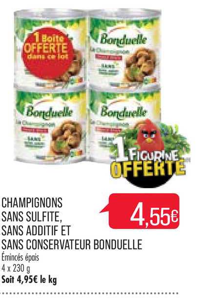 champignons sans sulfite sans additif et sans conservateur bonduelle