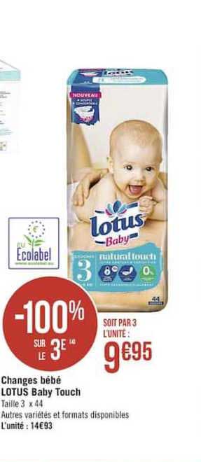 Changes Bébé Lotus Baby Touch -100% Sur Le 3e