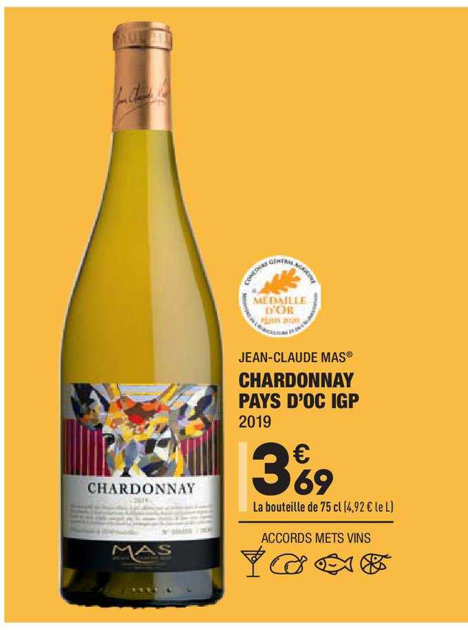 chardonnay pays d'oc igp jean claude mas