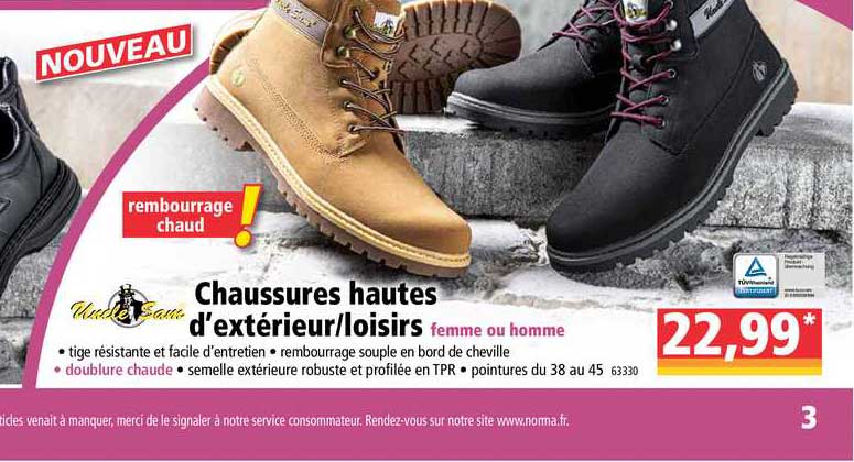 chaussures hautes d'extérieur loisirs uncle sam