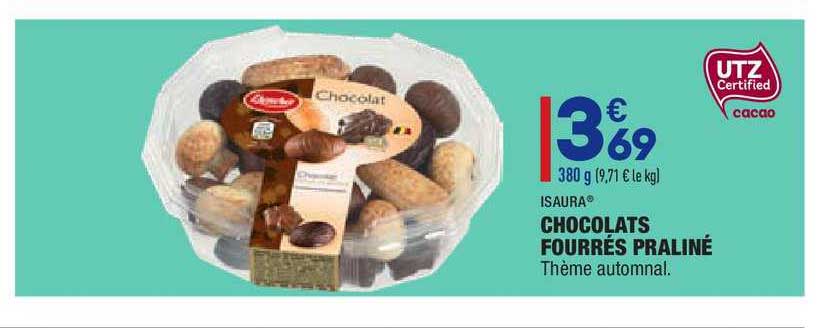 chocolats fourrés praliné isaura