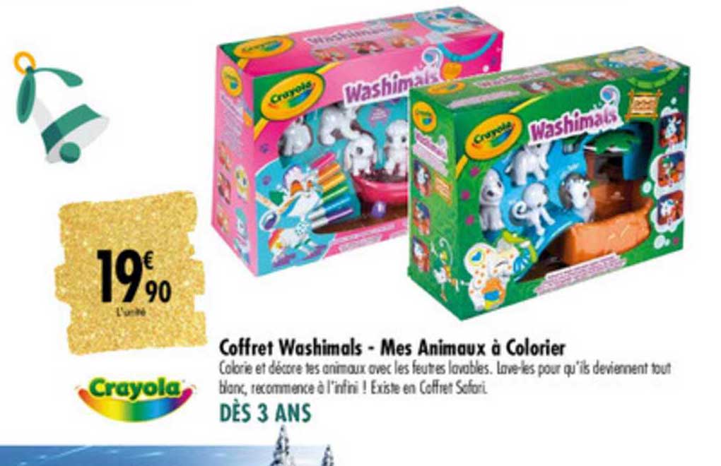 coffret washimals mes animaux à colorier crayola