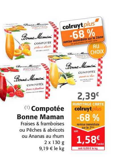 compoté bonne maman -68% remise immédiate sur le 2ème