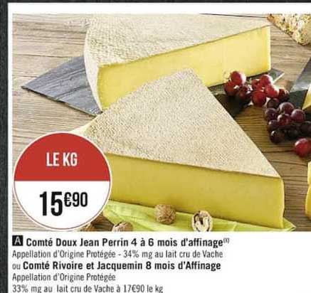 comté doux jean perrin 4 à 6 mois d'affinage