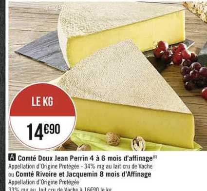 comté doux jean perrin 4 à 6 mois d'affinage