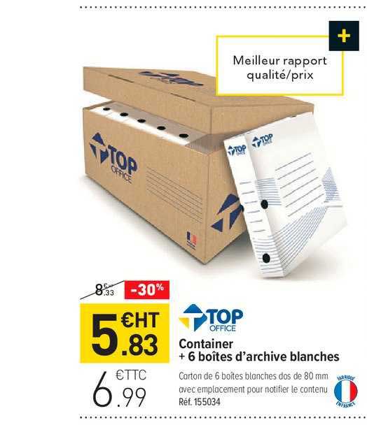 container + 6 boîtes d'archive blanches top office