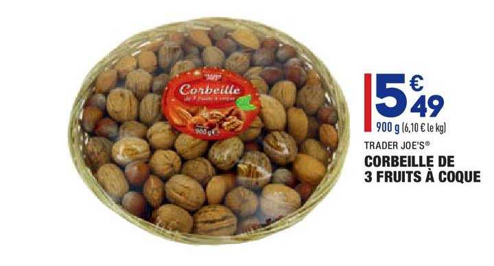 corbeille de 3 fruits à coque trader joe's