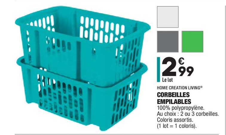corbeilles empilables home creation living