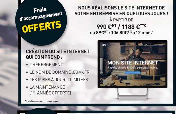 création du site internet