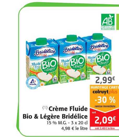 Crème Fluide Bio & Légère Bridélice -30% Remise Immédiate