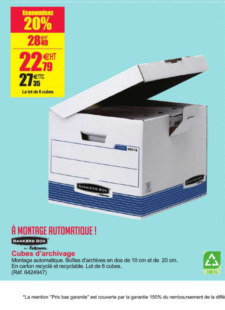 cubes d'archivage bankers box