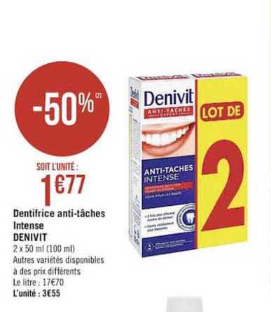 dentifrice anti tâches intense denivit