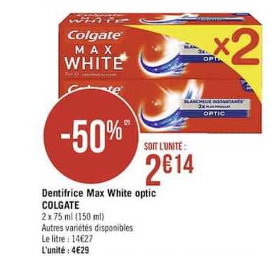 Dentifrice Max White Optic Colgate