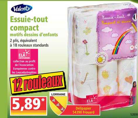 essuie tout compact motifs dessins d'enfants valenty