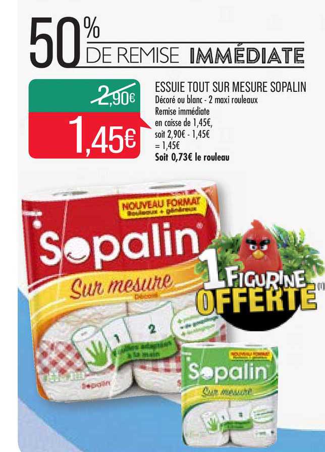 essuie tout sur mesure sopalin 50% remise immédiate