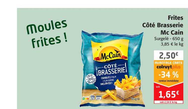frites côté brasserie mc cain -34% remise immédiate