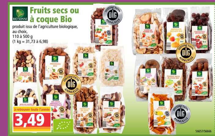 fruits secs ou à coque bio bio sonne