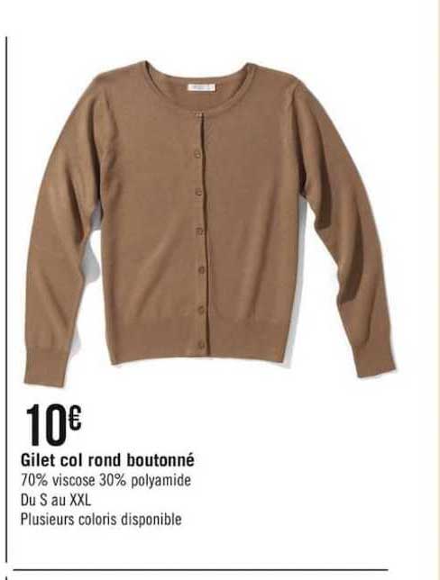 gilet col rond boutonné
