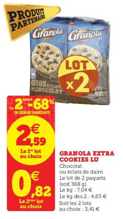 Granola Extra Cookies Lu Le 2ème à -68% En Remise Immédiate