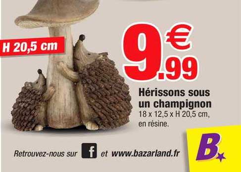 hérisson sous un champignon