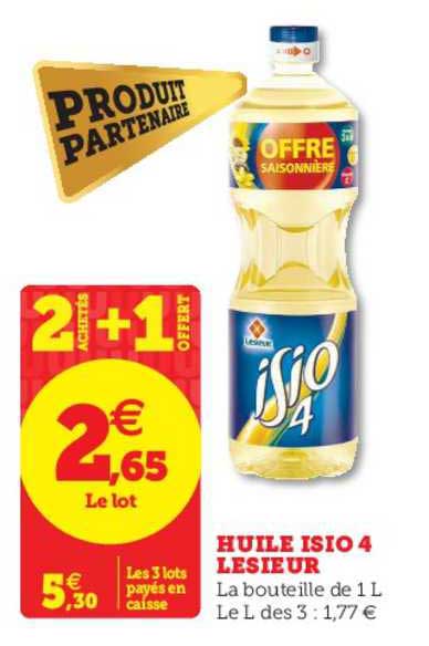 huile isio 4 lesieur 2 achetés + 1 offert