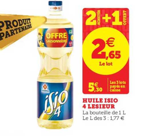 huile isio 4 lesieur 2 achetés + 1 offert