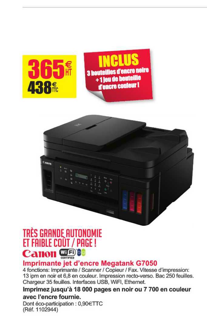 imprimante jet d'encre megatank g7050 canon