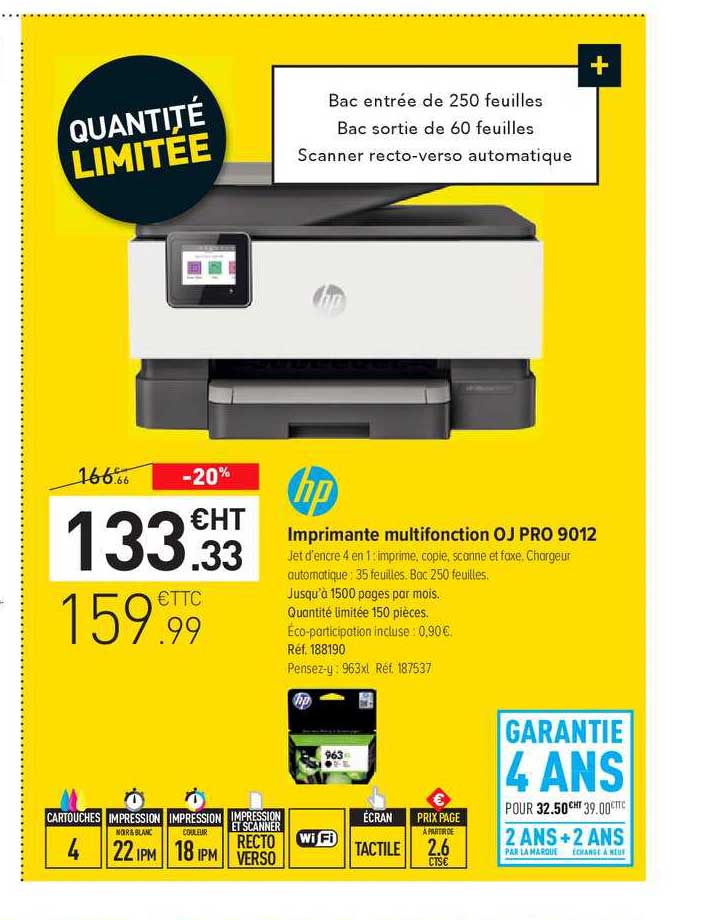 Imprimante Multifonction Oj Pro 9012 Hp