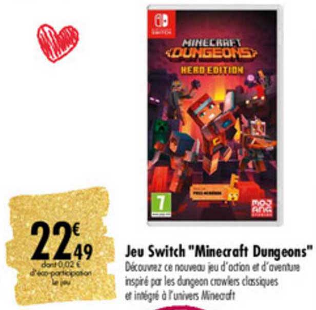 jeu switch minecraft dungeons