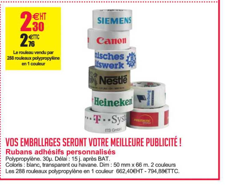 le rouleau vendu par 288 rouleaux polypropylène en 1 couleur