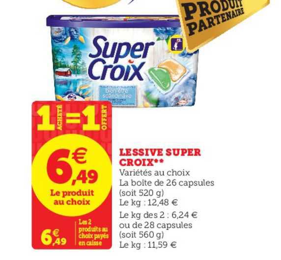 lessive super croix 1 achetée = 1 offert