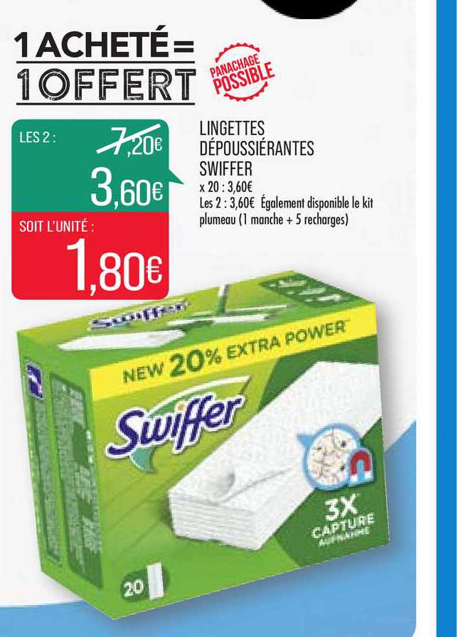 lingettes dépoussiérantes swiffer 1 acheté = 1 offert