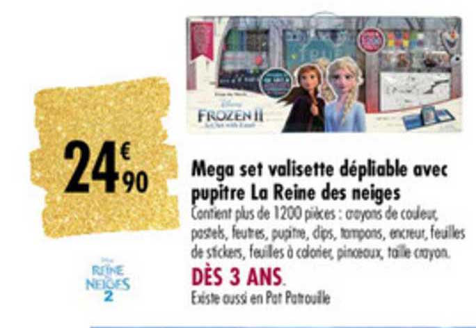 mega set valisette dépliable avec pupitre la reine des neiges