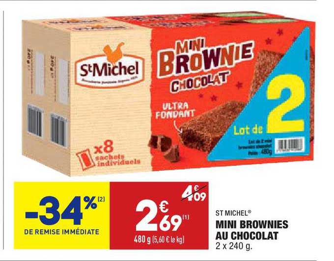 Mini Brownies Au Chocolat St Michel -34% Remise Immédiate