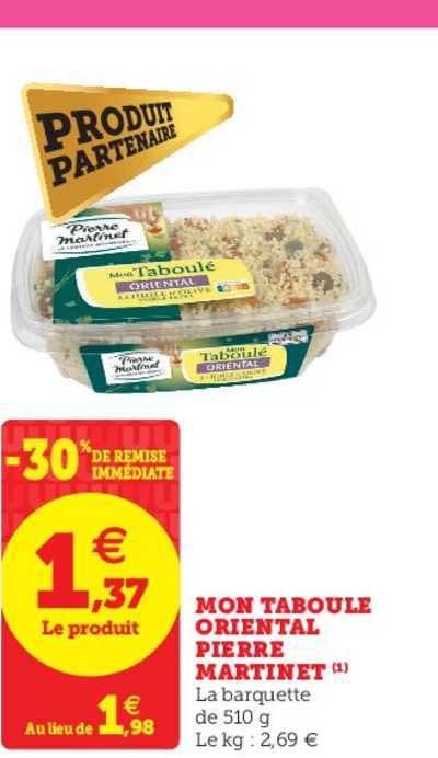 mon taboulé oriental pierre martinet -30% de remise immédiate