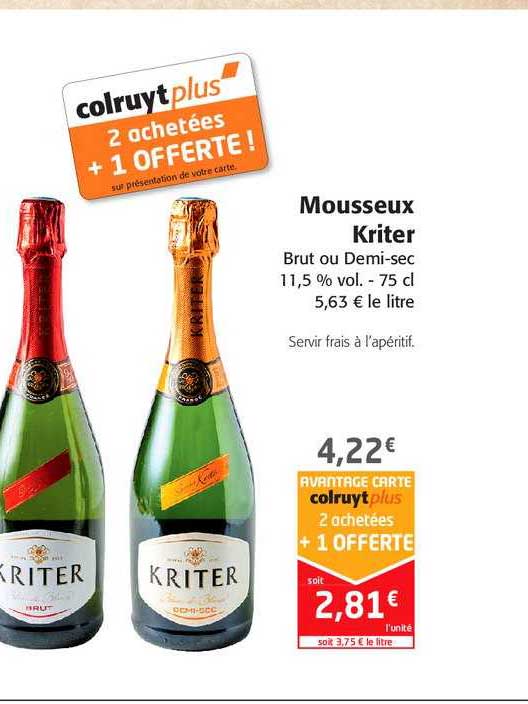 Mousseux Kriter 2 Achetées + 1 Offerte