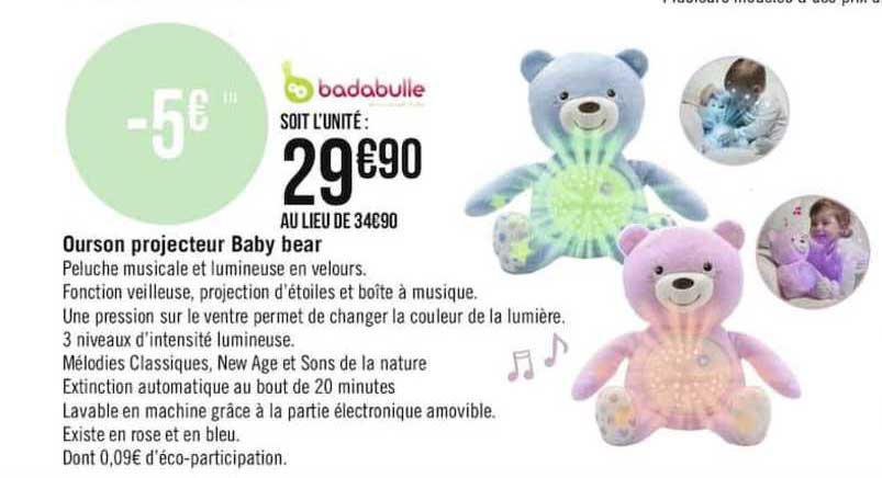 ourson projecteur baby bear dadabulle