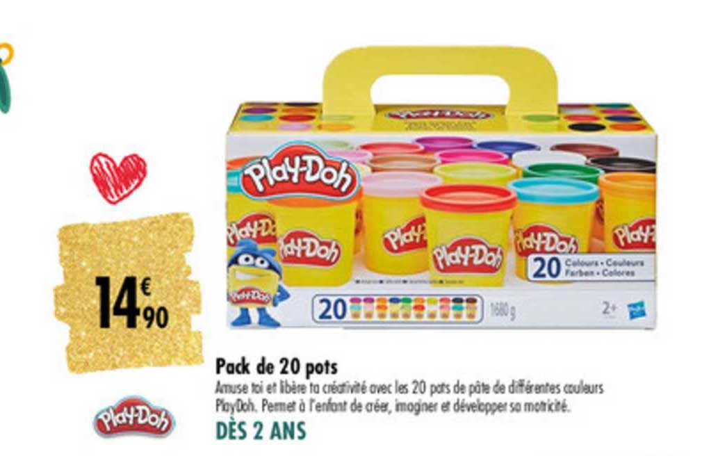 pack de 20 pots play doh