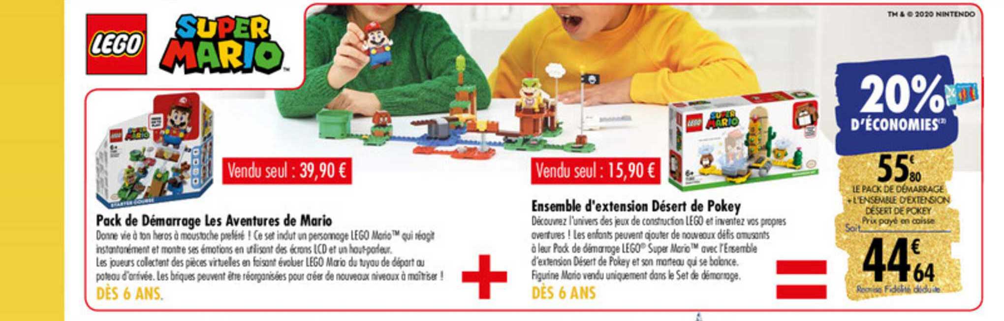 pack de démarrage les aventures de mario lego super mario + ensemble d'extension désert de pokey
