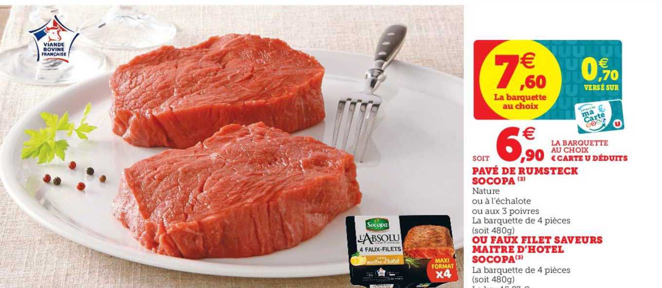 pavé de rumsteak socopa ou faux filet saveurs maître d'hôtel socopa