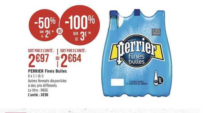 Perrier Fines Bulles -50% Sur Le 2e Ou -100 Sur Le 3e