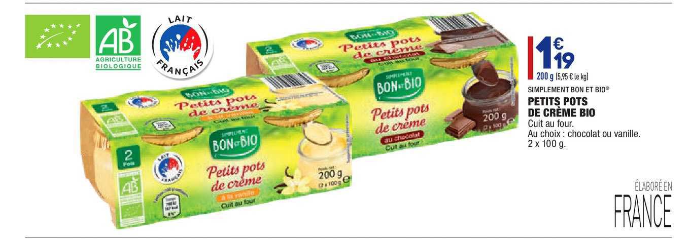 petits pots de crème bio simplement bon et bio