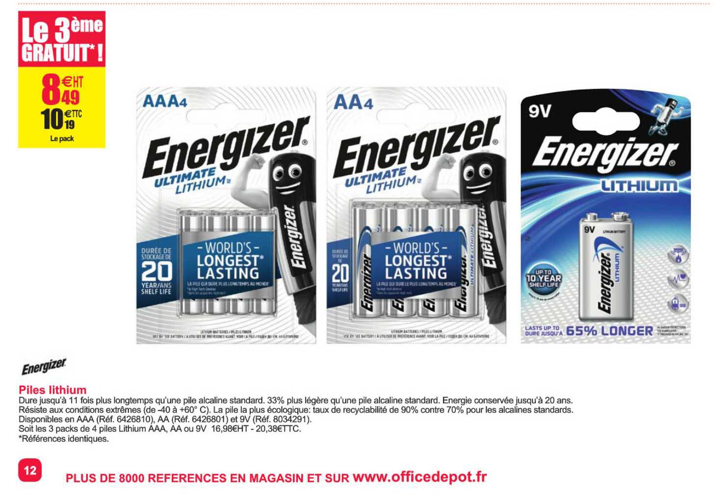 Piles Lithium Energizer