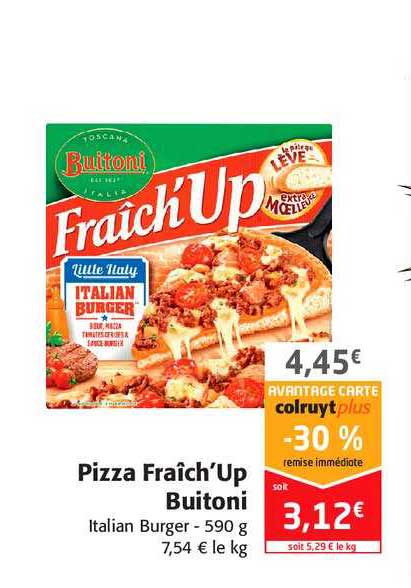 pizza fraîch'up buitoni -30% remise immédiate