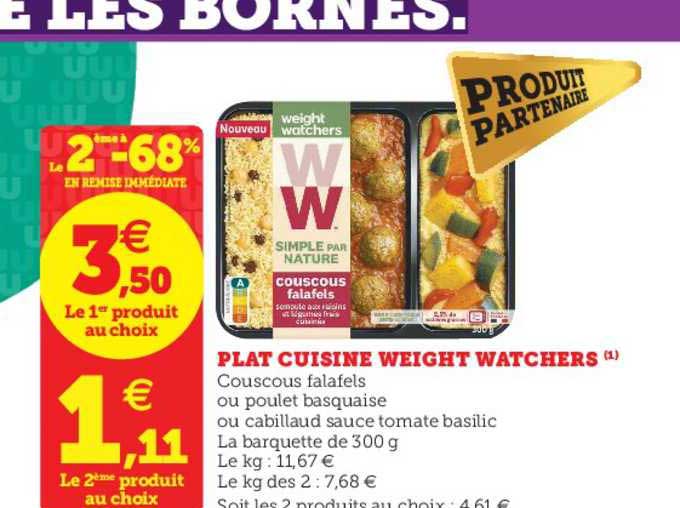plat cuisiné weight watchers le 2ème à -68% en remise immédiate